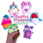 BUBBLE STUFFED SQUISHY FRIENDS - PLUSH WRAPPED FIDGET BALL