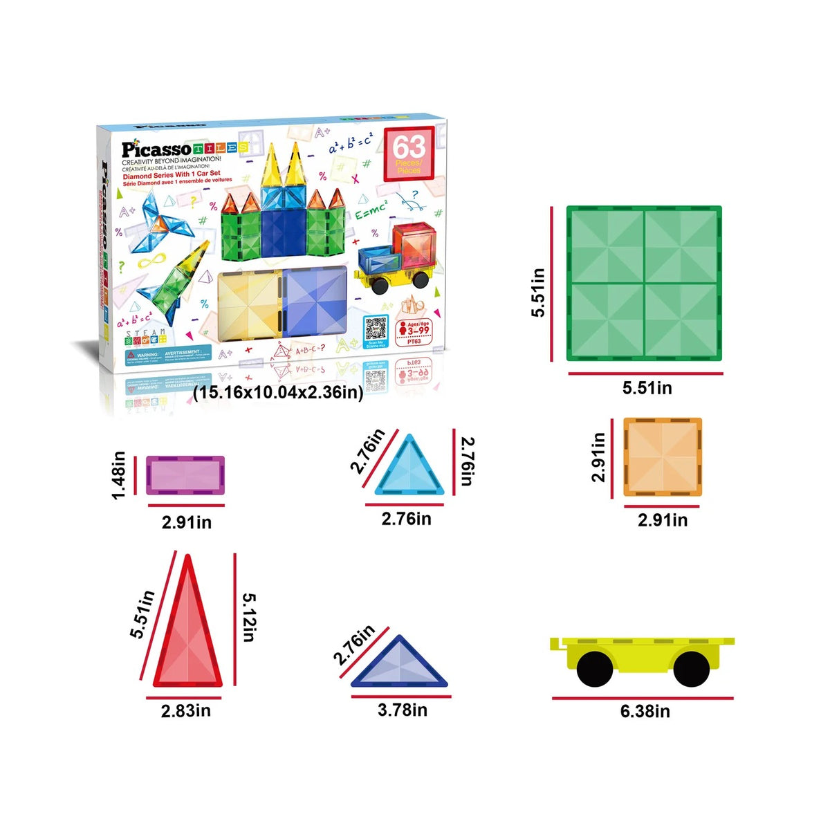 PICASSOTILES VEHICLE BASE BUILDING BLOCK SET