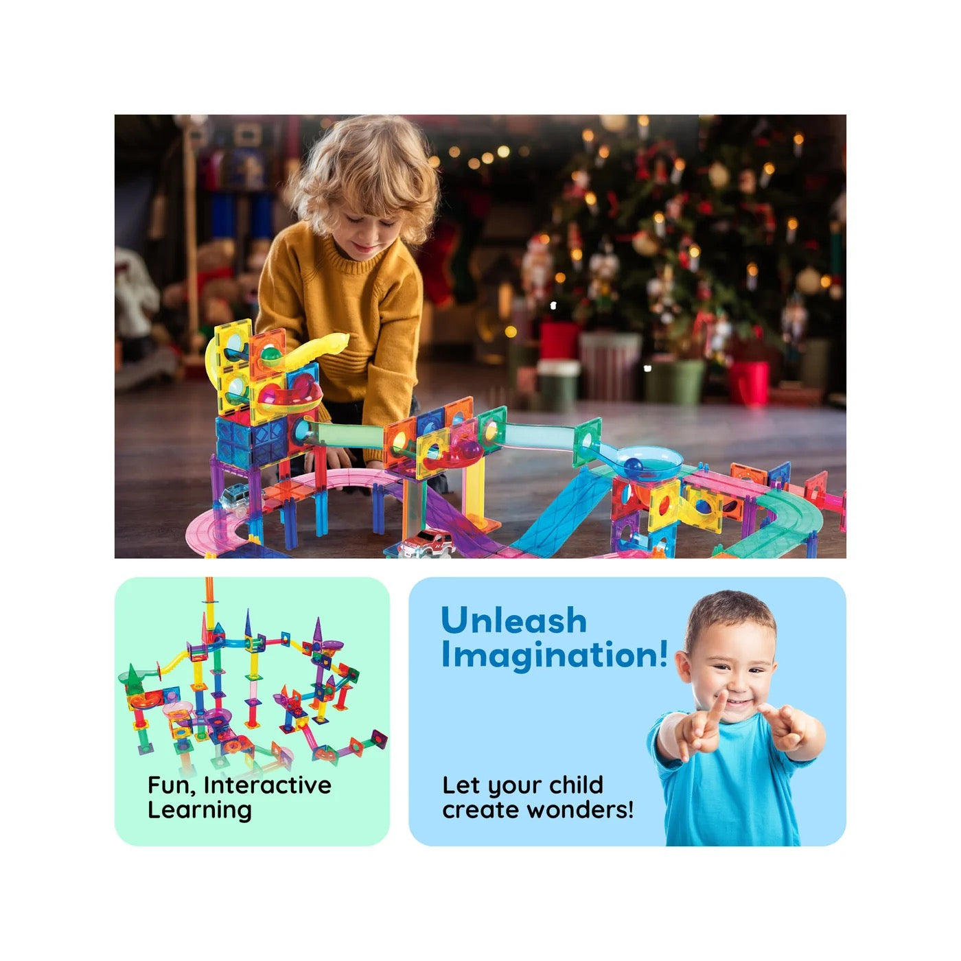 PICASSOTILES MAGNETIC MARBLE RUN TRACK SET