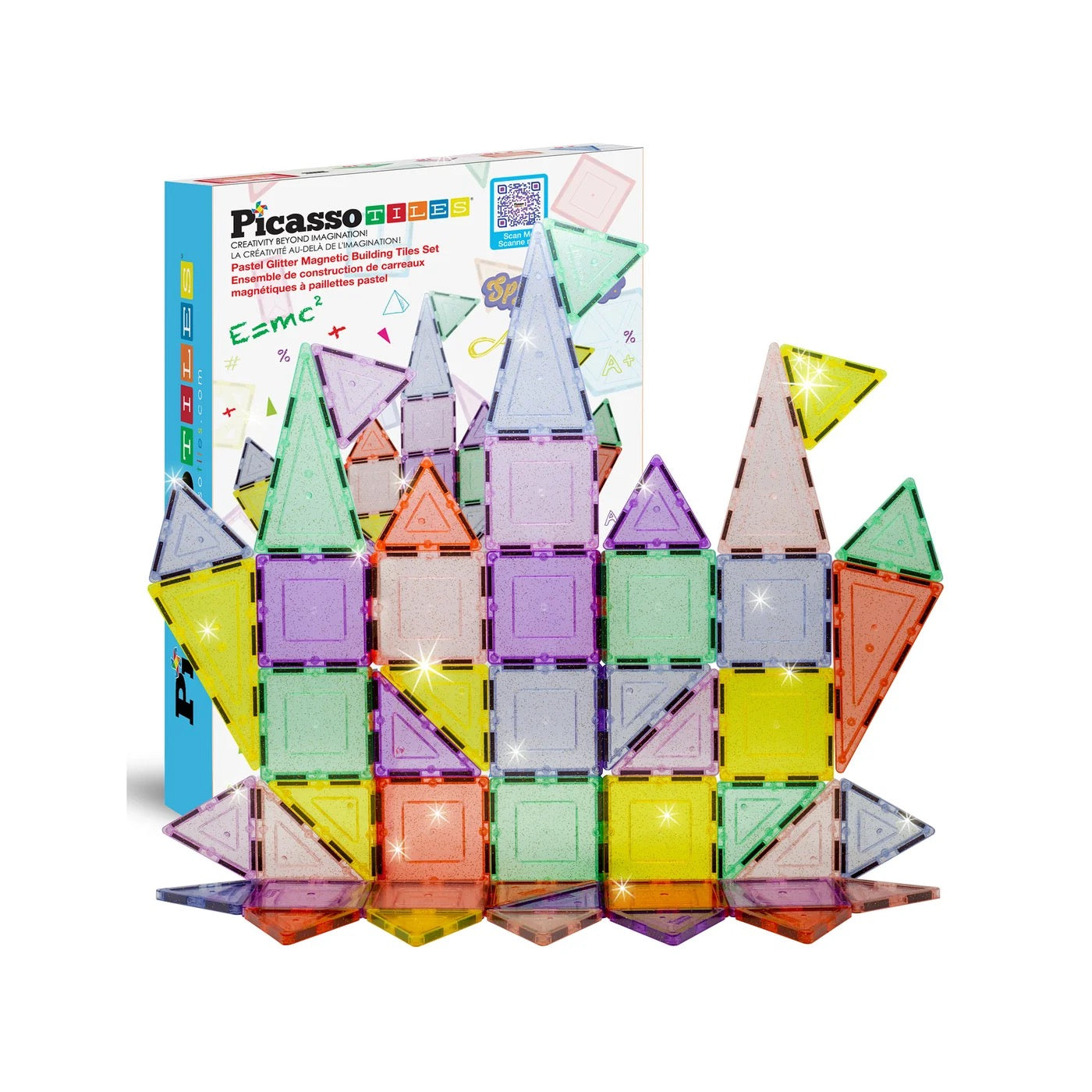 PICASSOTILES PASTEL GLITTER MAGNETIC  BUILDING SET