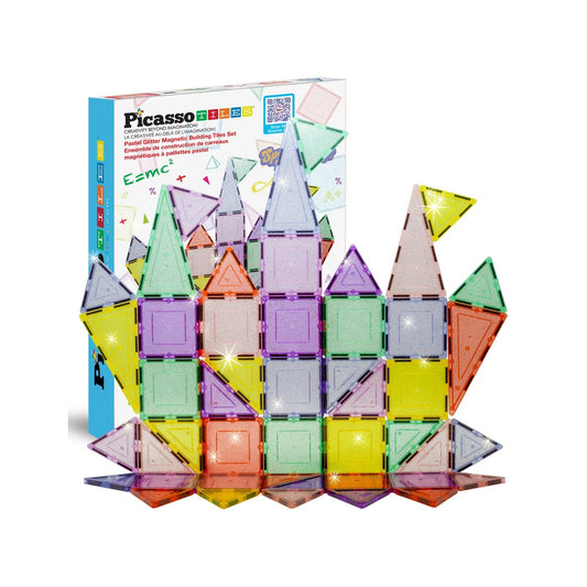 PICASSOTILES PASTEL GLITTER MAGNETIC  BUILDING SET