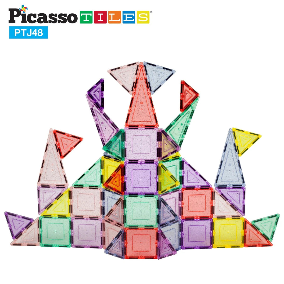 PICASSOTILES PASTEL GLITTER MAGNETIC  BUILDING SET