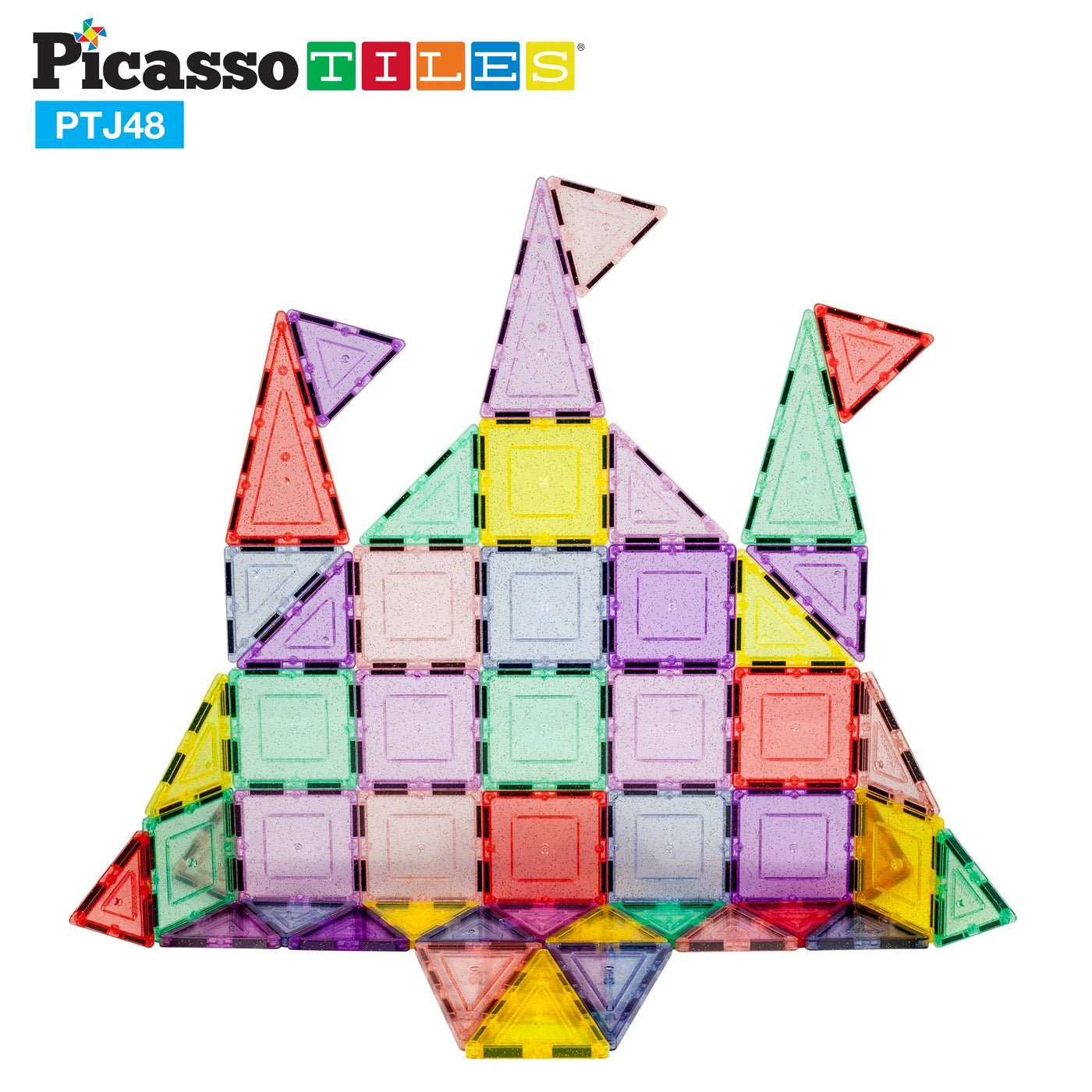 PICASSOTILES PASTEL GLITTER MAGNETIC  BUILDING SET