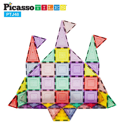 PICASSOTILES PASTEL GLITTER MAGNETIC  BUILDING SET