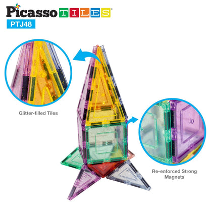 PICASSOTILES PASTEL GLITTER MAGNETIC  BUILDING SET