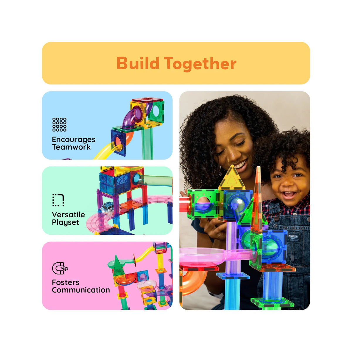 PICASSOTILES MAGNETIC MARBLE RUN TRACK SET