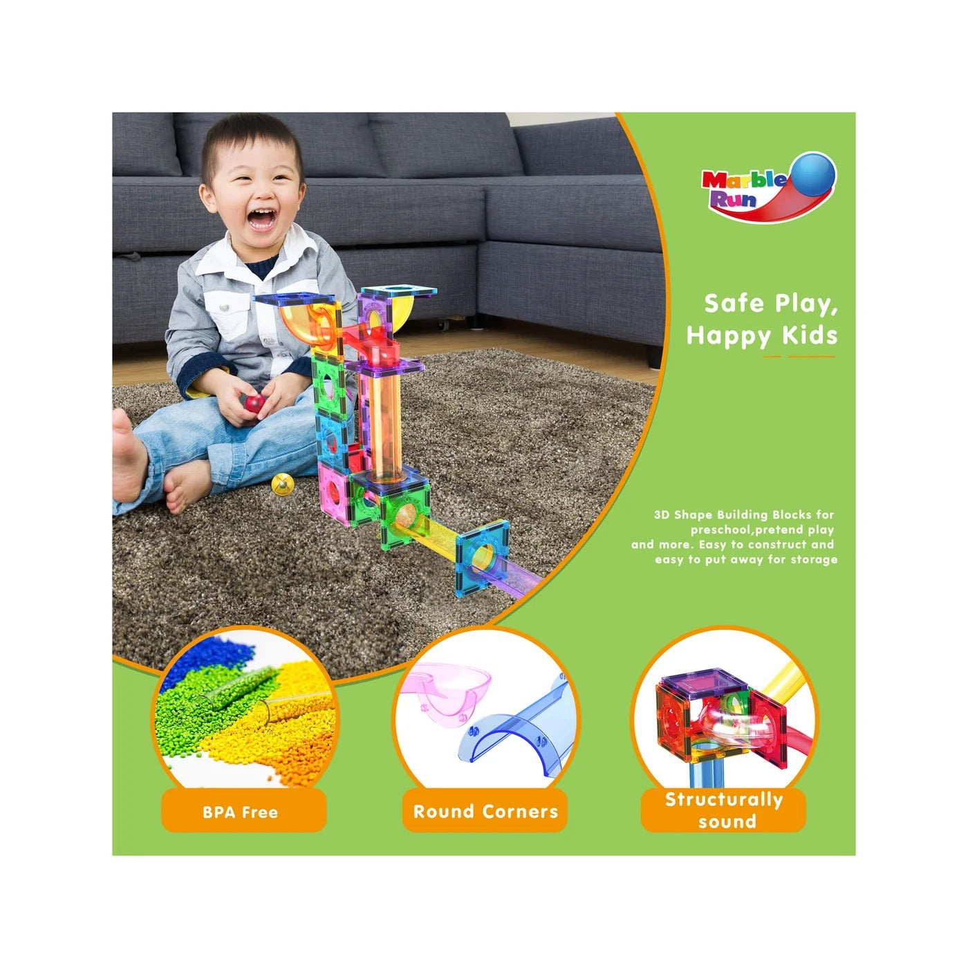 PICASSOTILES MARBLE RUN BUILDINGS BLOCKS