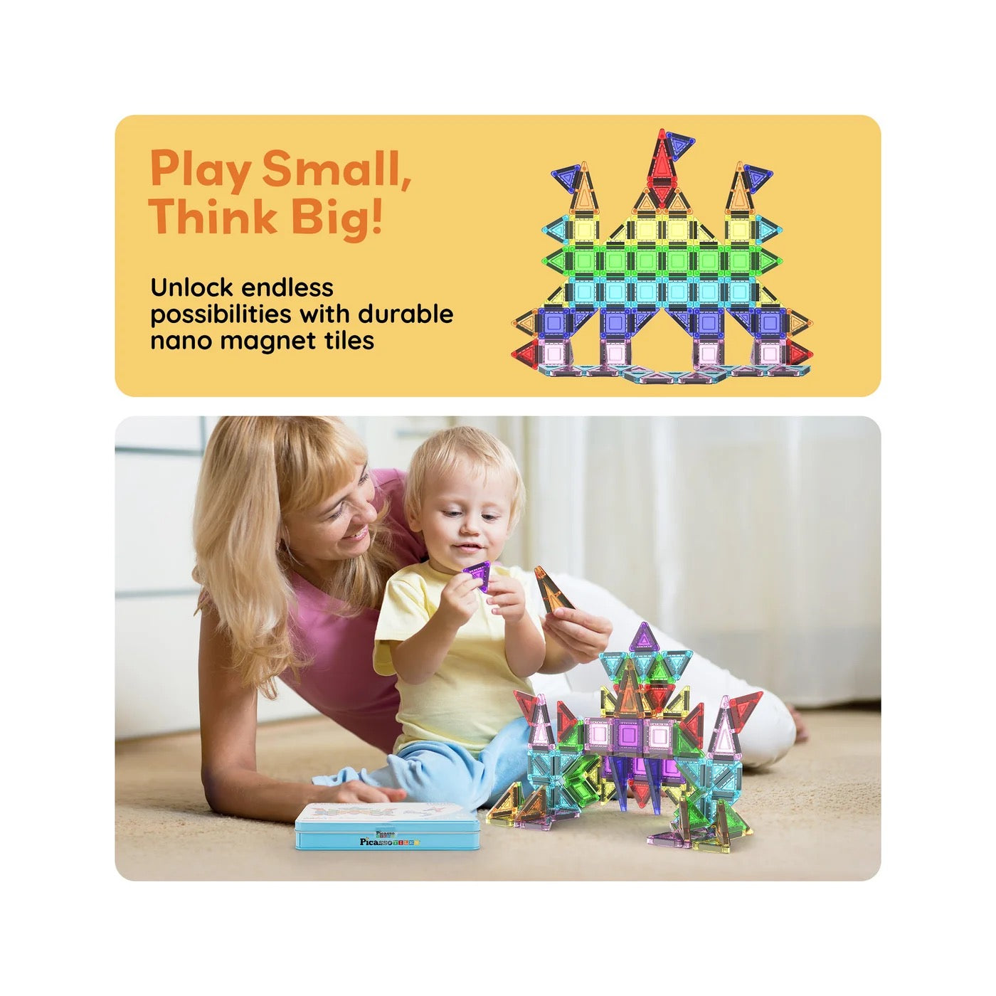 PICASSOTILES NANO MAGNETIC BUILDING TILES CONSTRUCTION SET
