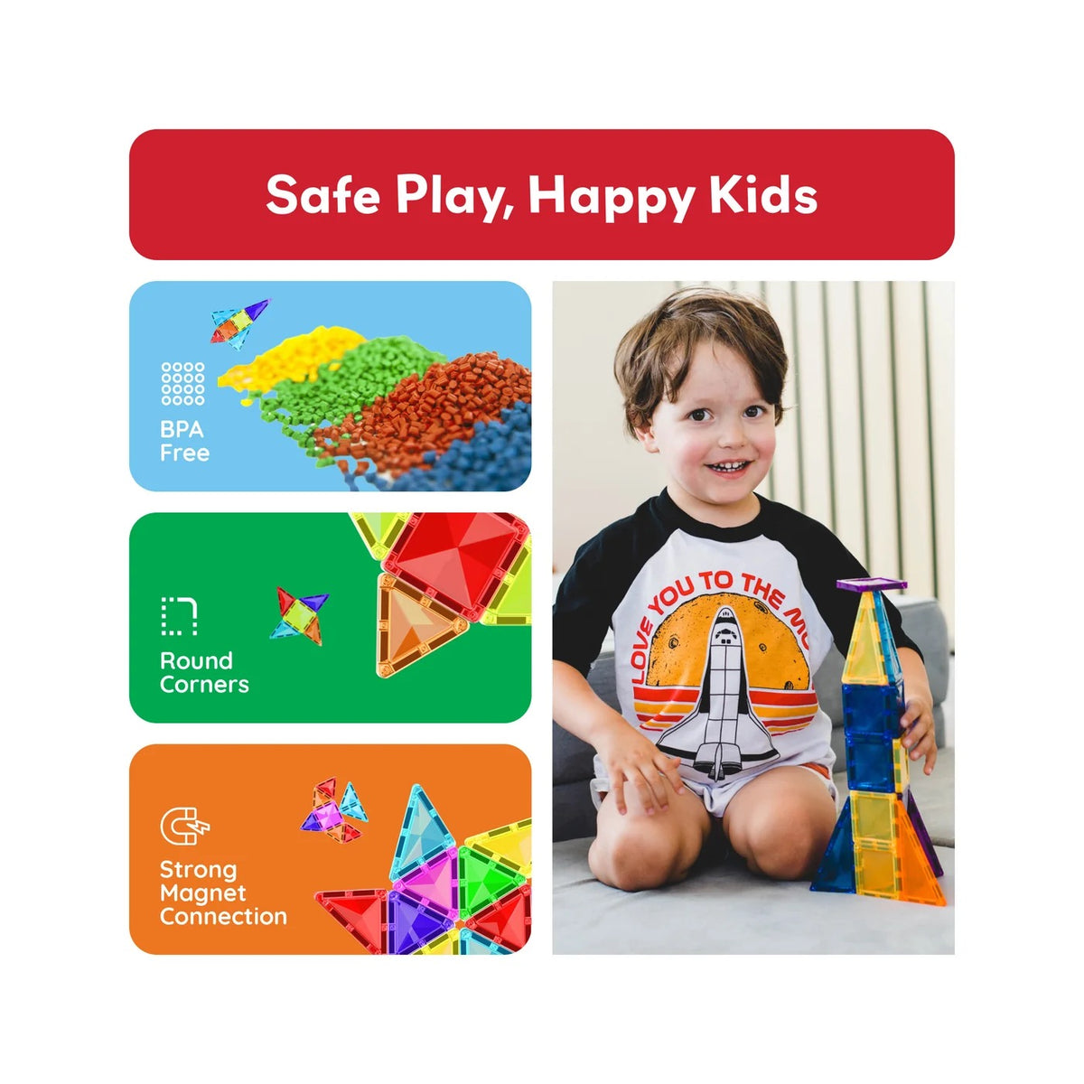 PICASSOTILES MINI DIAMOND MAGNETIC TILES SERIES SET