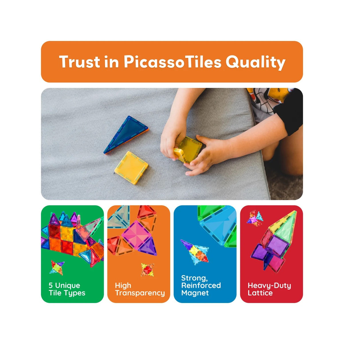 PICASSOTILES MINI DIAMOND MAGNETIC TILES SERIES SET