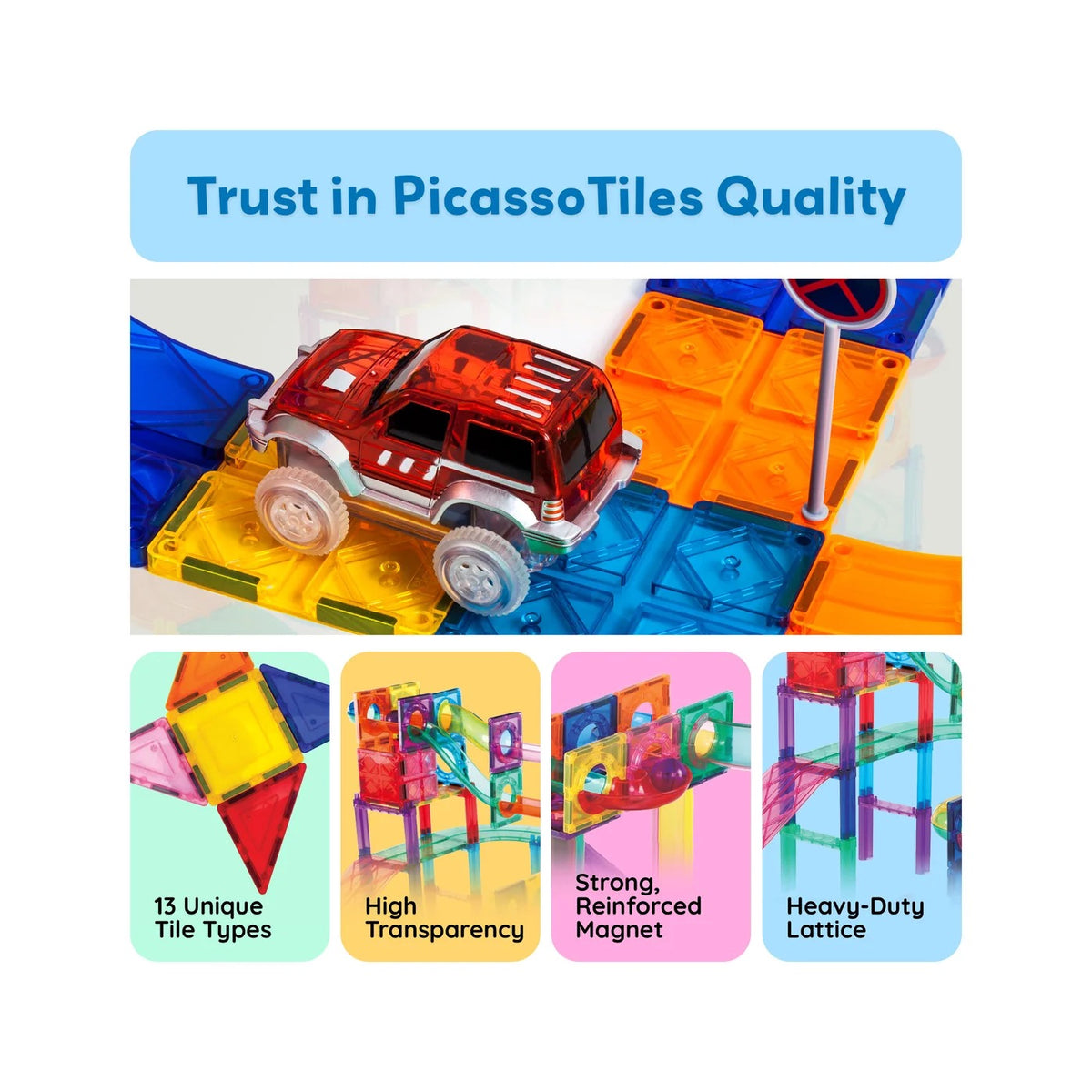 PICASSOTILES MAGNETIC MARBLE RUN TRACK SET