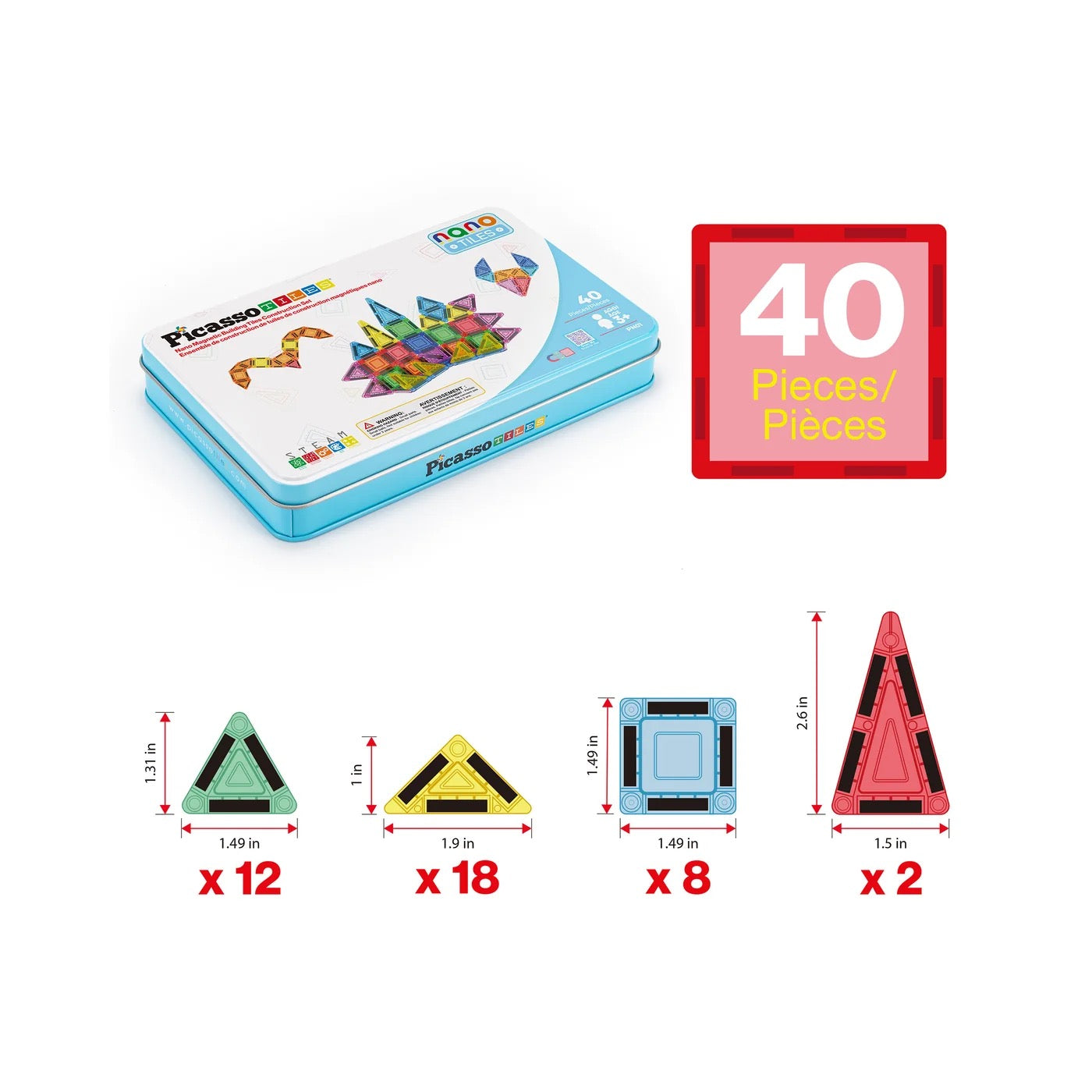 PICASSOTILES NANO MAGNETIC TILES SET