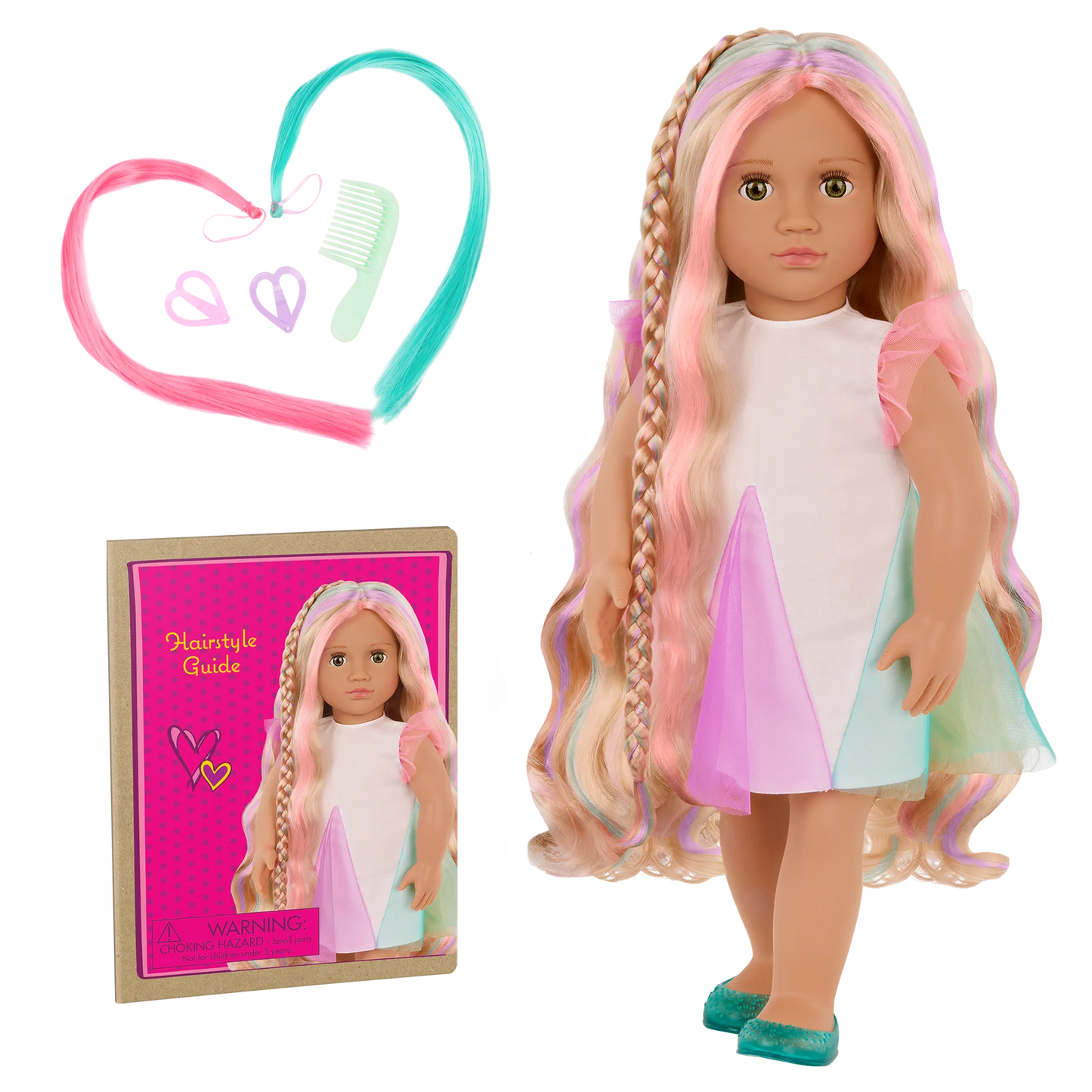 HAIRGROW DOLL W/RAINBOW COLORED HAIR TESSIE
