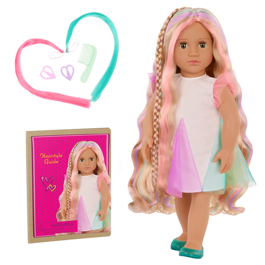 HAIRGROW DOLL W/RAINBOW COLORED HAIR TESSIE