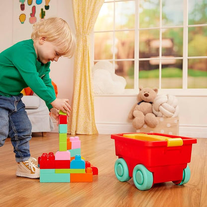 WAGON WITH LARGE BUILDING BLOCKS