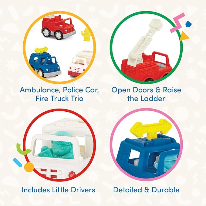 3 LITTLE EMERGENCY VEHICLES