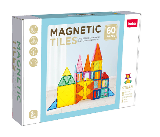 Magnetic Tiles -60Pcs-