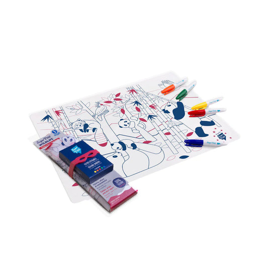 Kit PANDA wildlife: 1 silicone mat + 5 markers