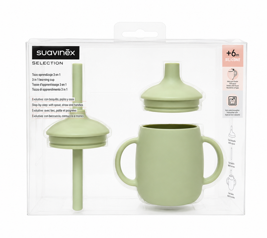 TAZA DE SILICONA 3 EN 1 VERDE