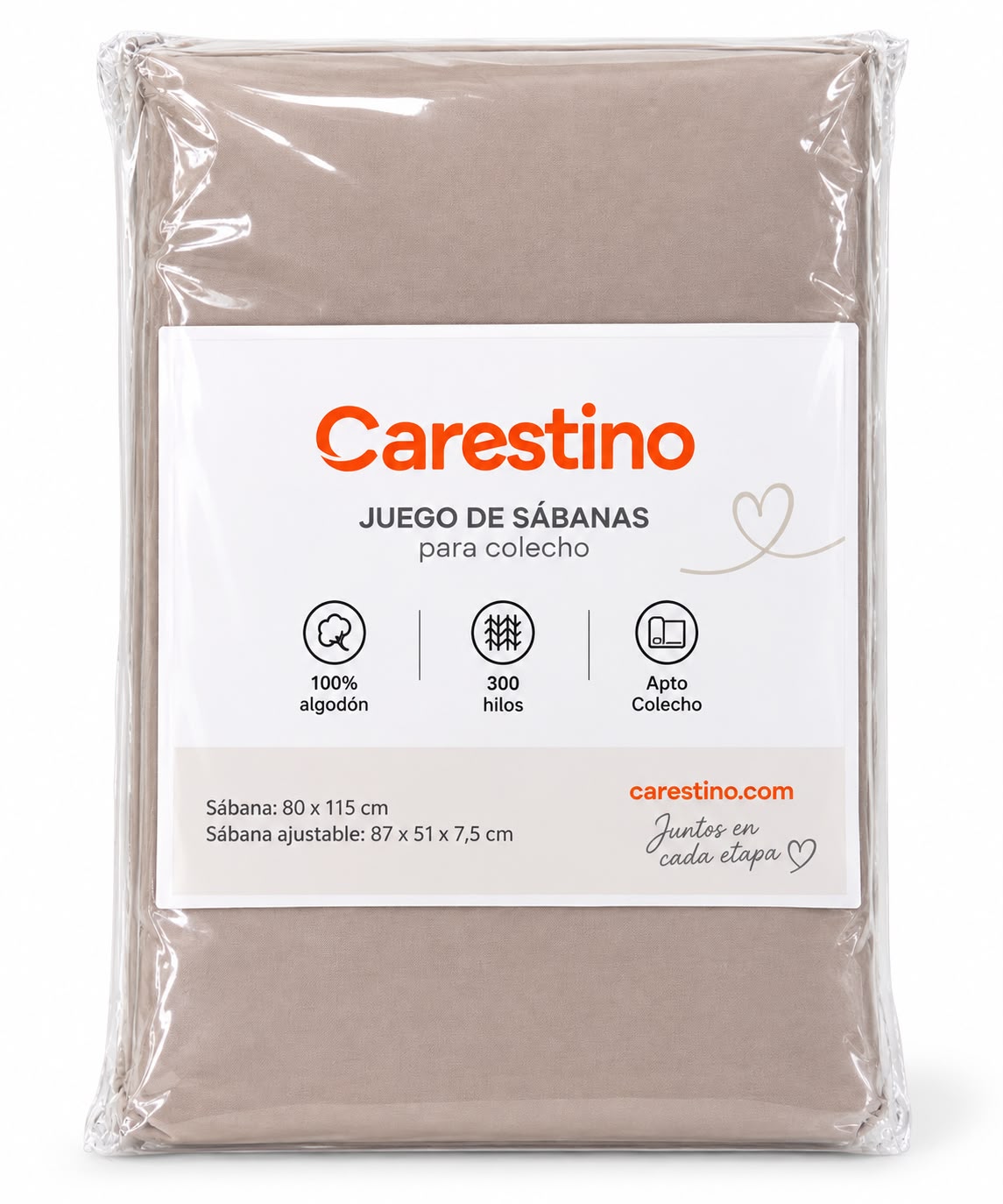 SABANAS 300 HILOS PARA COLECHO DE 50*85 BEIGE