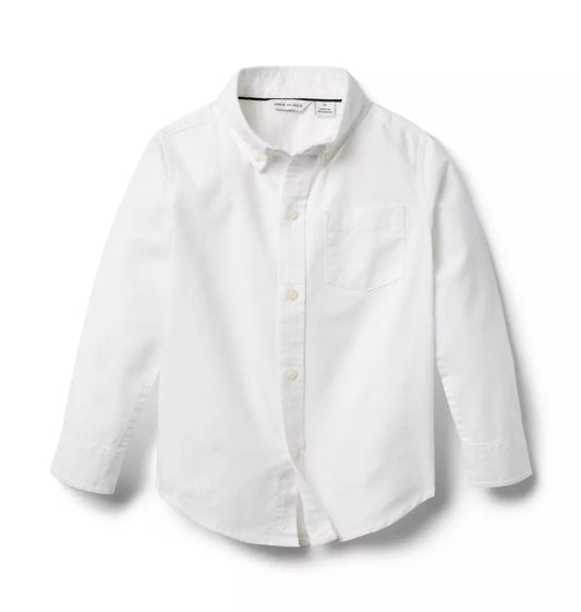 CAMISA W LS WHITE OXFORD BUTTON UP YRLY BSC