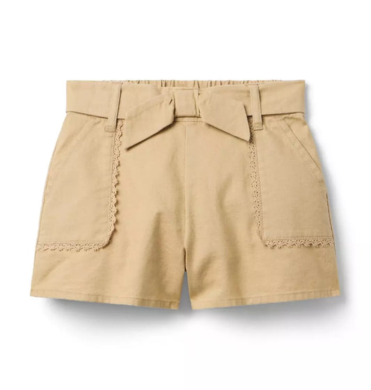 W KHAKI TIE WOVEN SHORT SB1SPRTR