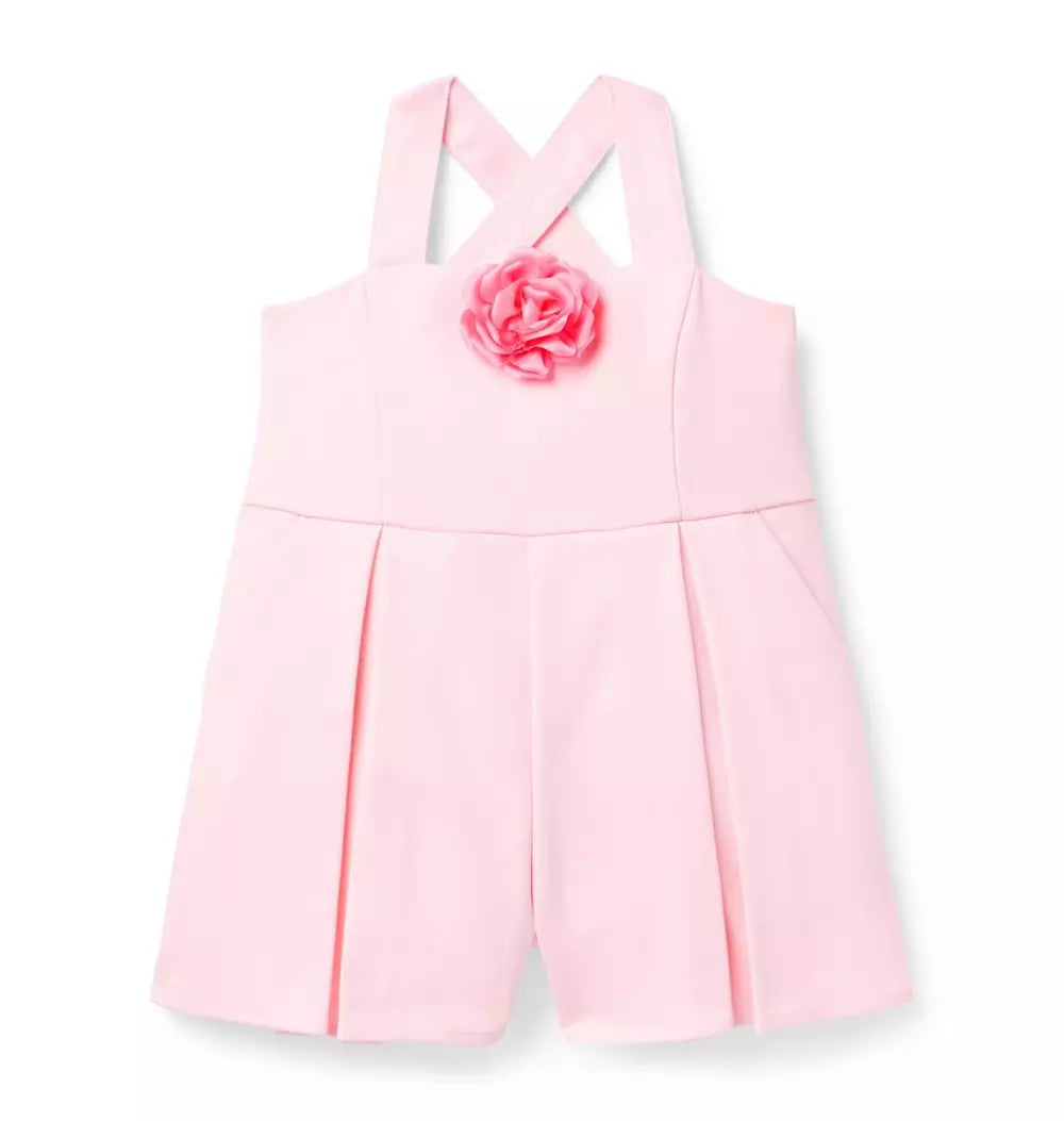 PINK ROSETTE ROMPER