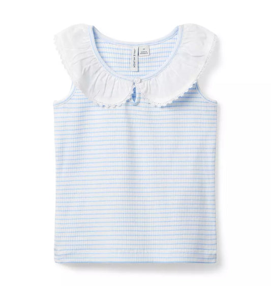 K BLU STRIPE COLLAR TOP SP2
