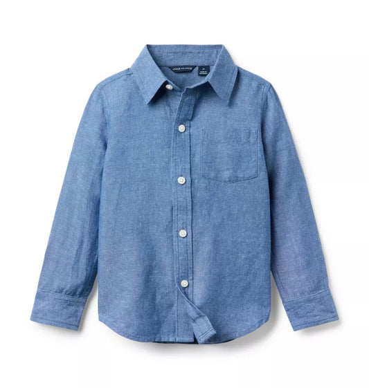 W X BLU XDYE RU LINEN SHIRT SB1 SPRTR
