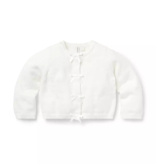 WHITE BOW CARDIGAN