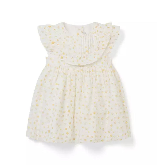 YELLOW FLORAL BIB DRESS
