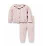 G S PINK CABLE CARDIGAN/PANT SET