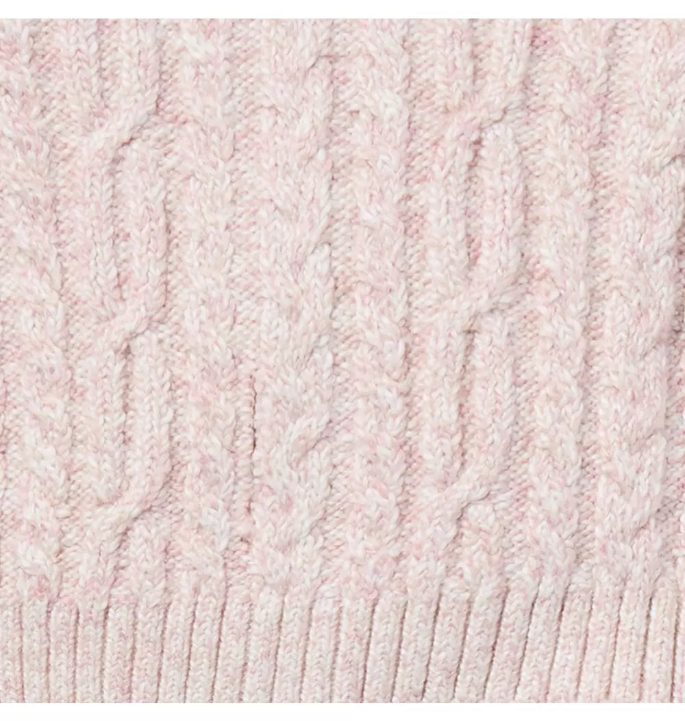 G S PINK CABLE CARDIGAN/PANT SET