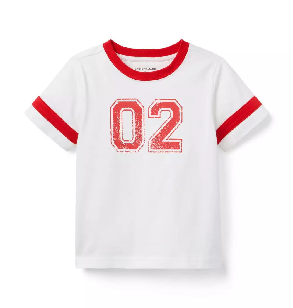 T-SHIRT K SS RED 02 VARSITY GRAPHIC TEE F0