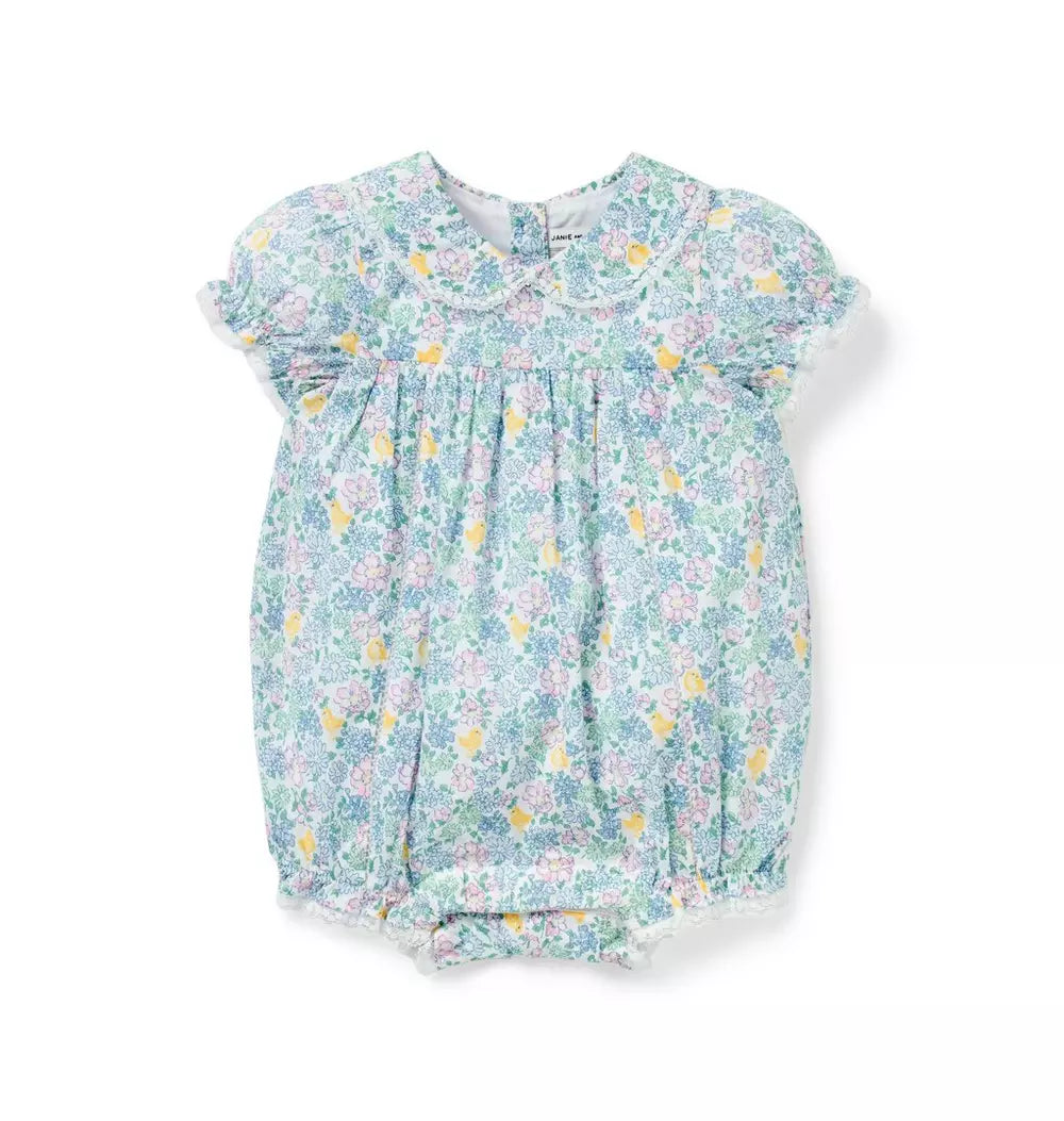 G W MULTI DITSY FLORAL COLLAR SS BUBBLE ESTR1