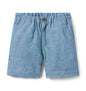 BLUE LINEN SHORT