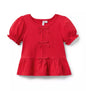 BLUSA K RED 3BOW PEPLUM SS TOP F0A