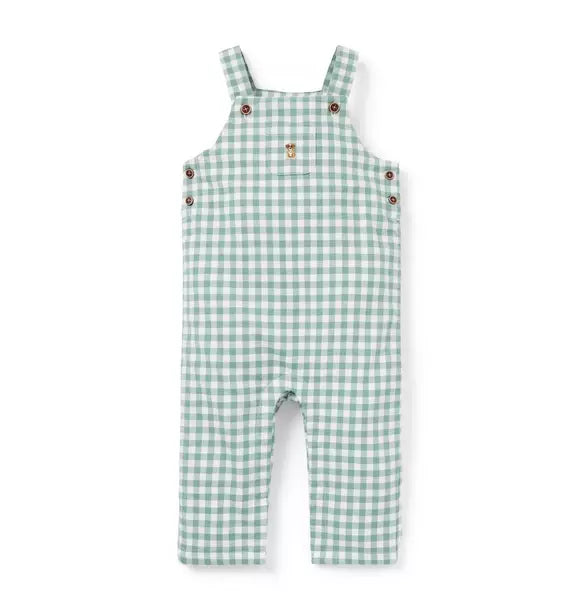 OVEROL B W GREEN GINGHAM DOG ICON LL OVERALL F1