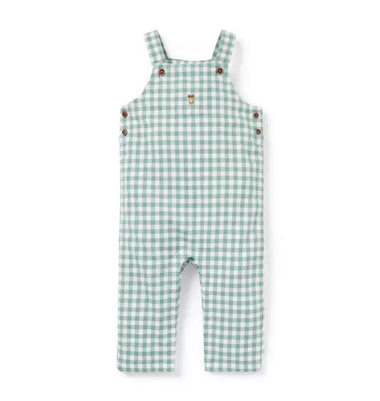 OVEROL B W GREEN GINGHAM DOG ICON LL OVERALL F1