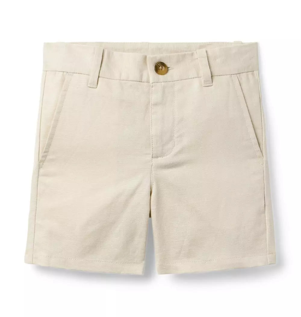 W KHAKI FF LINEN SHORT ESTR2
