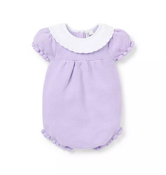 G S LILAC CROCHET COLLAR SS BUBBLE ESTR2