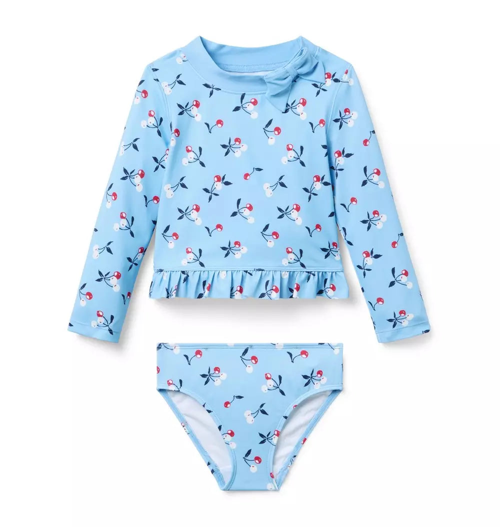 K TR BLU CHERRY RASHGUARD 2PC R1A