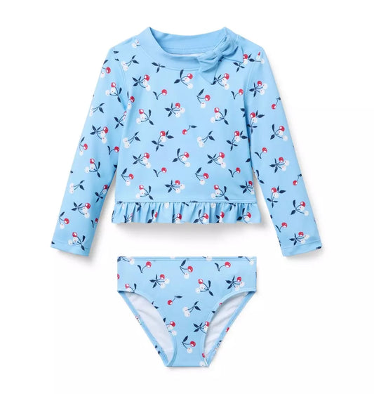 K TR BLU CHERRY RASHGUARD 2PC R1A