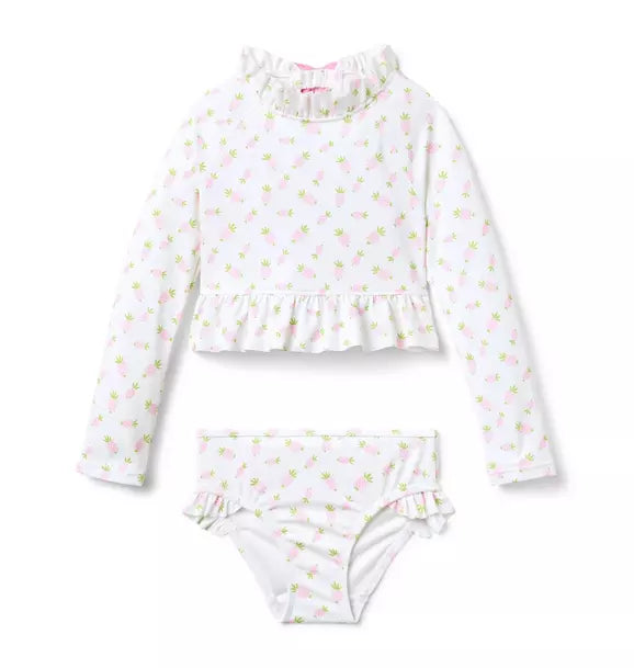WHITE PINEAPPLE SWIM SET