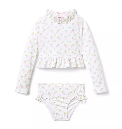 WHITE PINEAPPLE SWIM SET