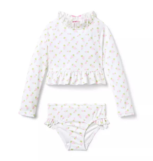 WHITE PINEAPPLE SWIM SET