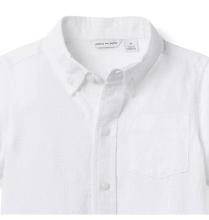 WHITE SEERSUCKER SHIRT