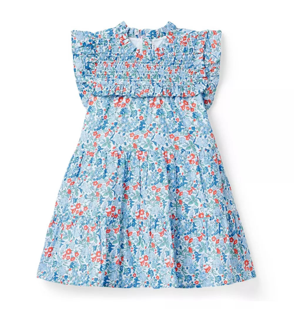 W MULTI FLRL SMOCK DRESS SMR 4