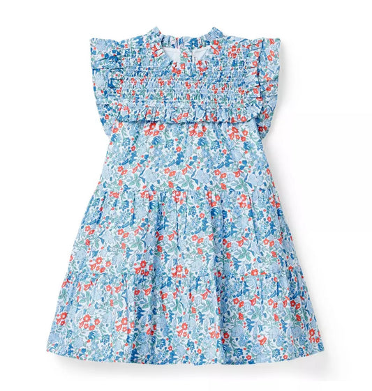 W MULTI FLRL SMOCK DRESS SMR 4