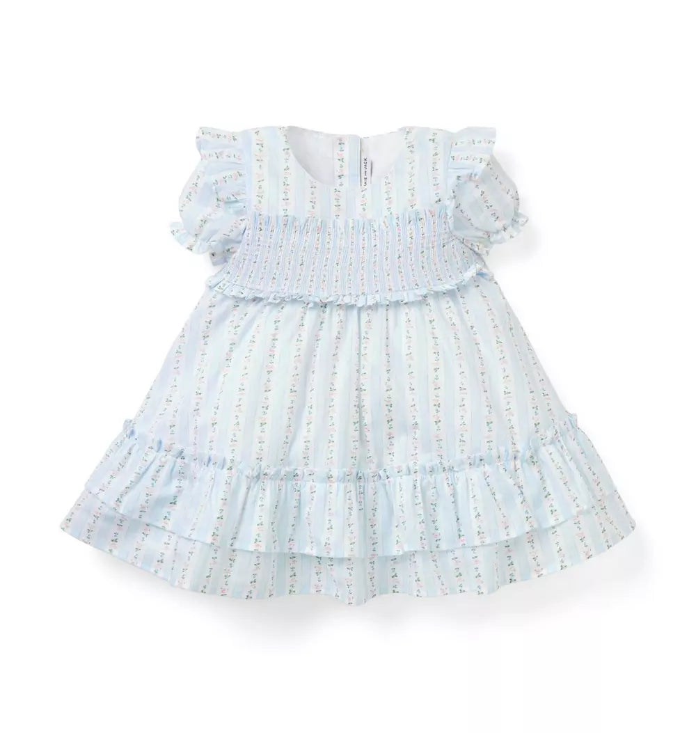 WHITE BLUE STRIPE DRESS
